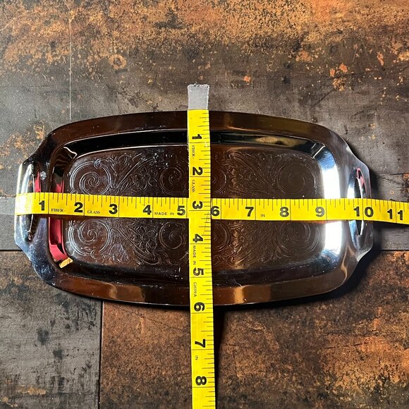 Lot of 4 Vintage Silver Plated and 2 Aluminum Serving Trays/Platters/Bowl - Picture 11 of 15